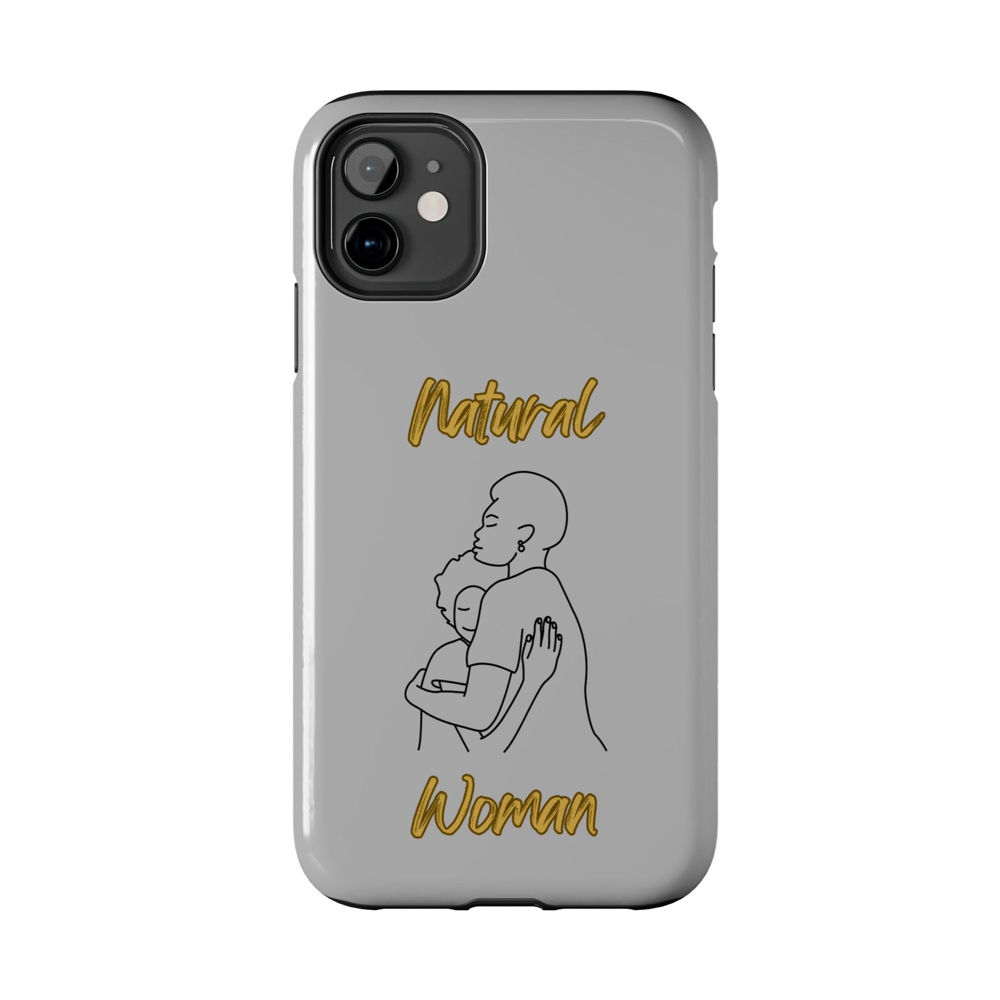 Natural Woman Safe With Momma (BL) Tough Phone Cases LIGHT GREY