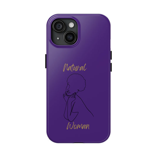 Natural Woman Cute Afro (BL)Tough Phone Cases PURPLE