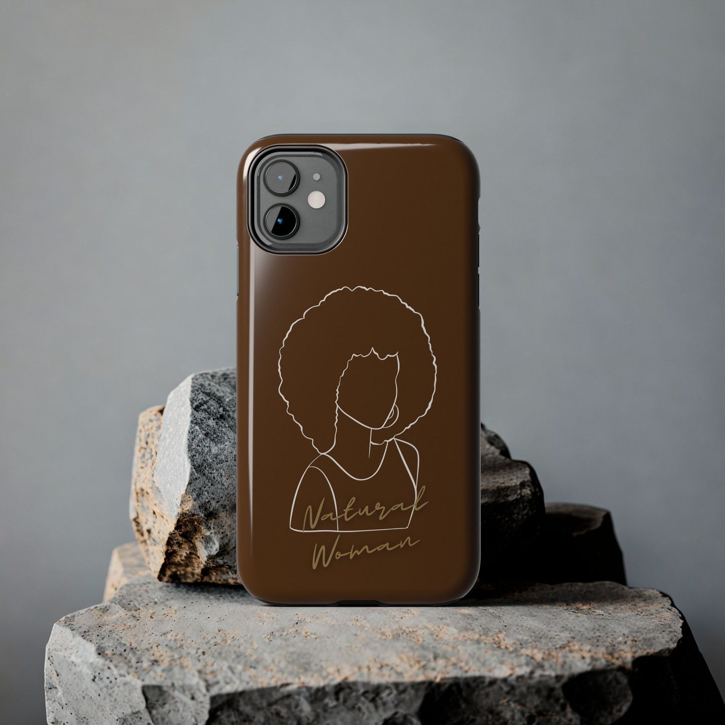 Natural Woman Afro (WL)Tough Phone Cases BROWN