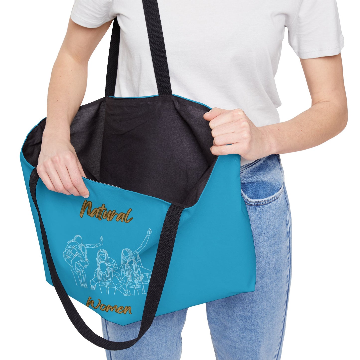 Natural Women Piggy Back (WL) Weekender Tote Bag TURQUOISE