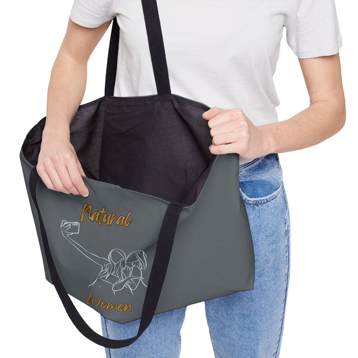 Natural Women Friends Selfie (WL) Weekender Tote Bag DARK GREY