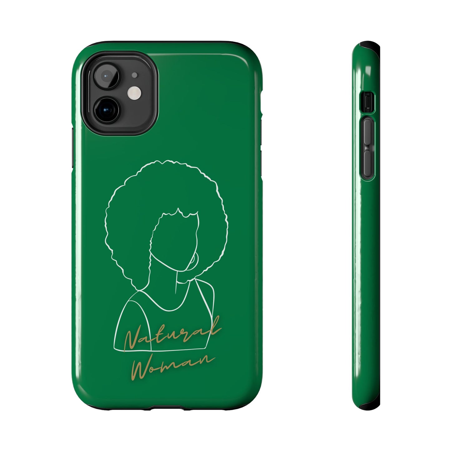 Natural Woman Afro (WL)Tough Phone Cases DARK GREEN