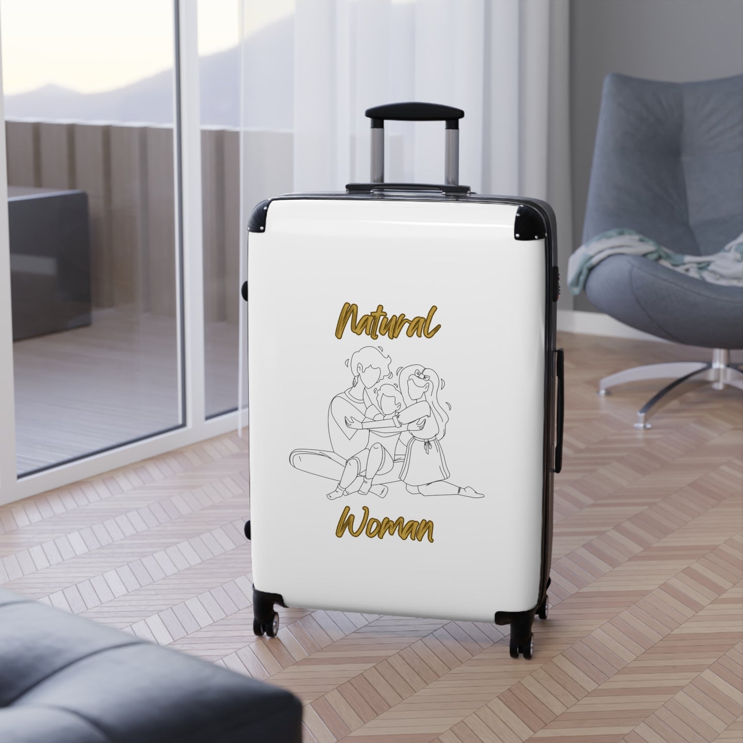 Natural Woman Bear Hugs (BL) Suitcase WHITE