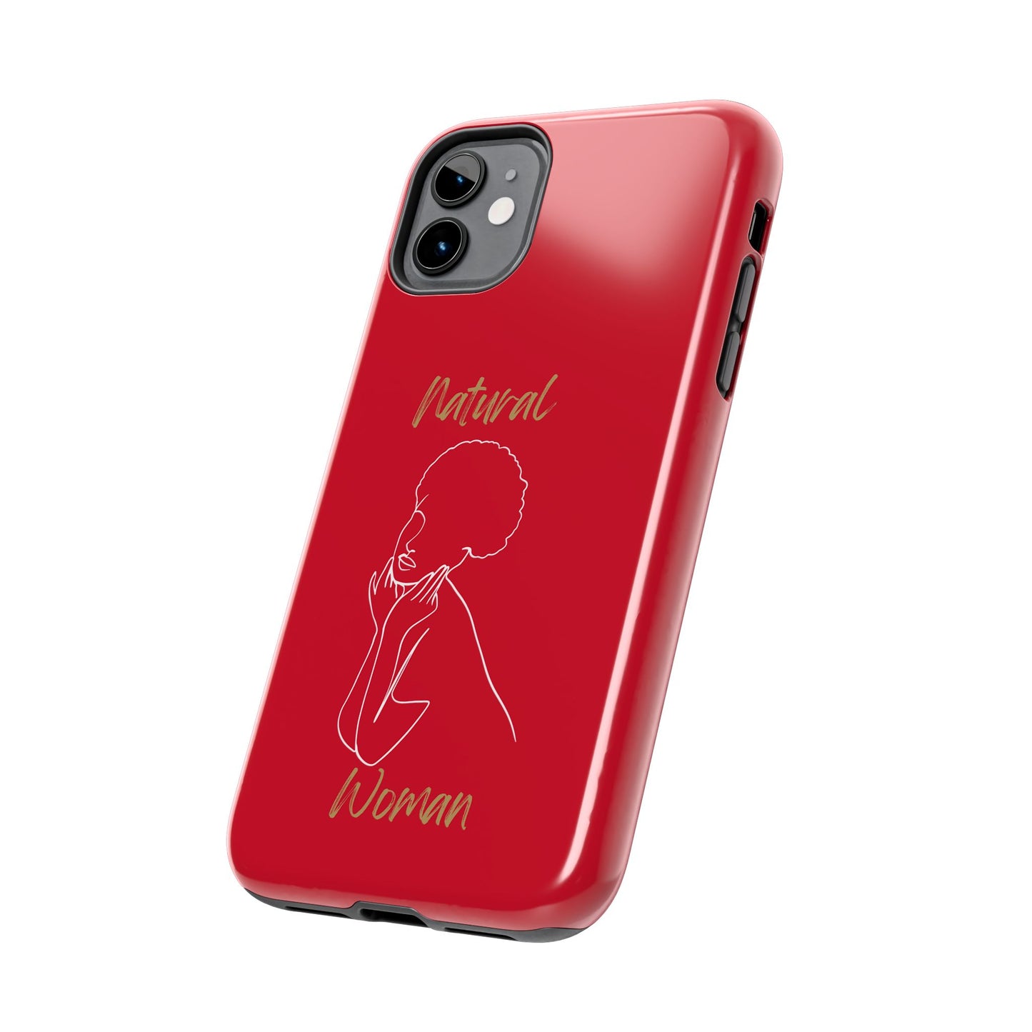 Natural Woman Cute Afro(WL)Tough Phone Cases DARK RED