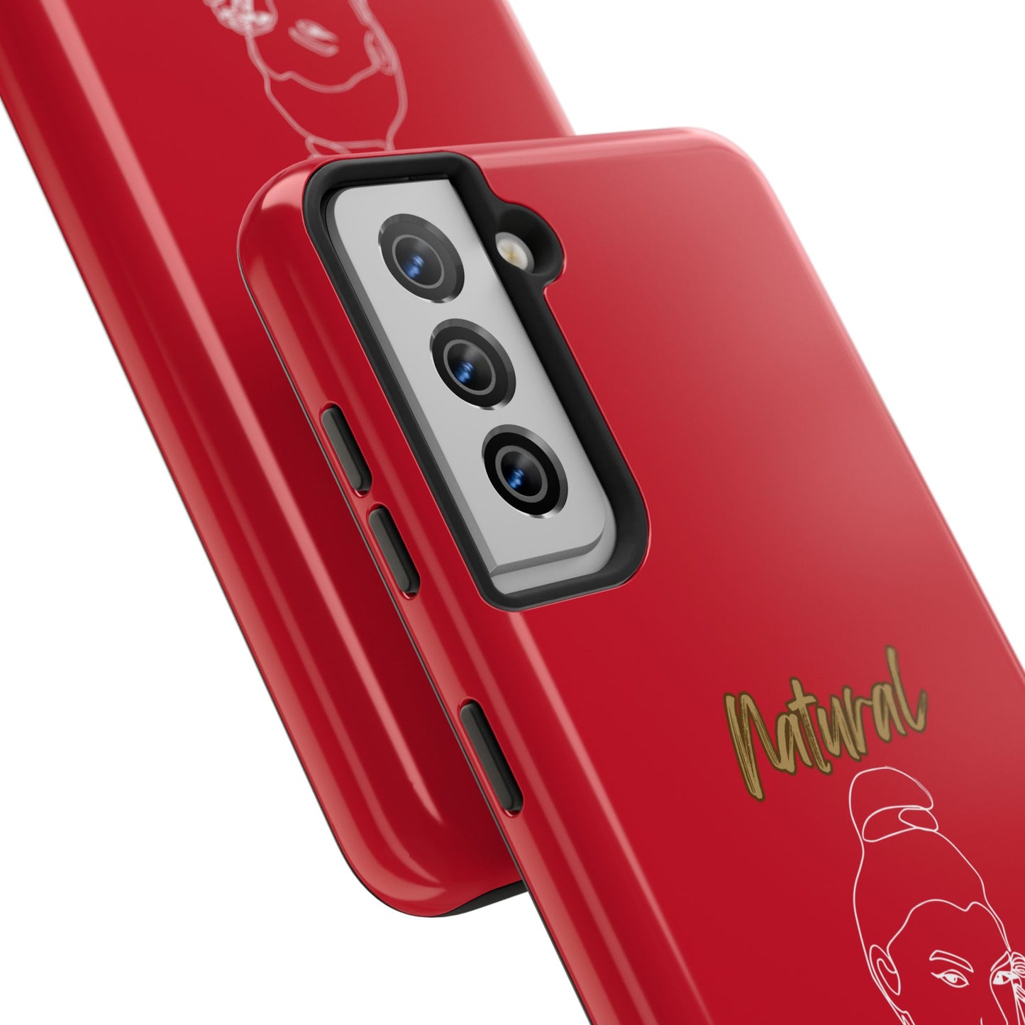 Natural Woman Sassy Bun (WL) Tough Phone Cases DARK RED