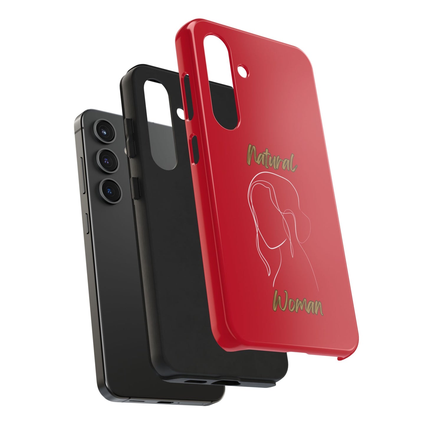 Natural Woman Hanging Hair (WL) Tough Phone Cases DARK RED