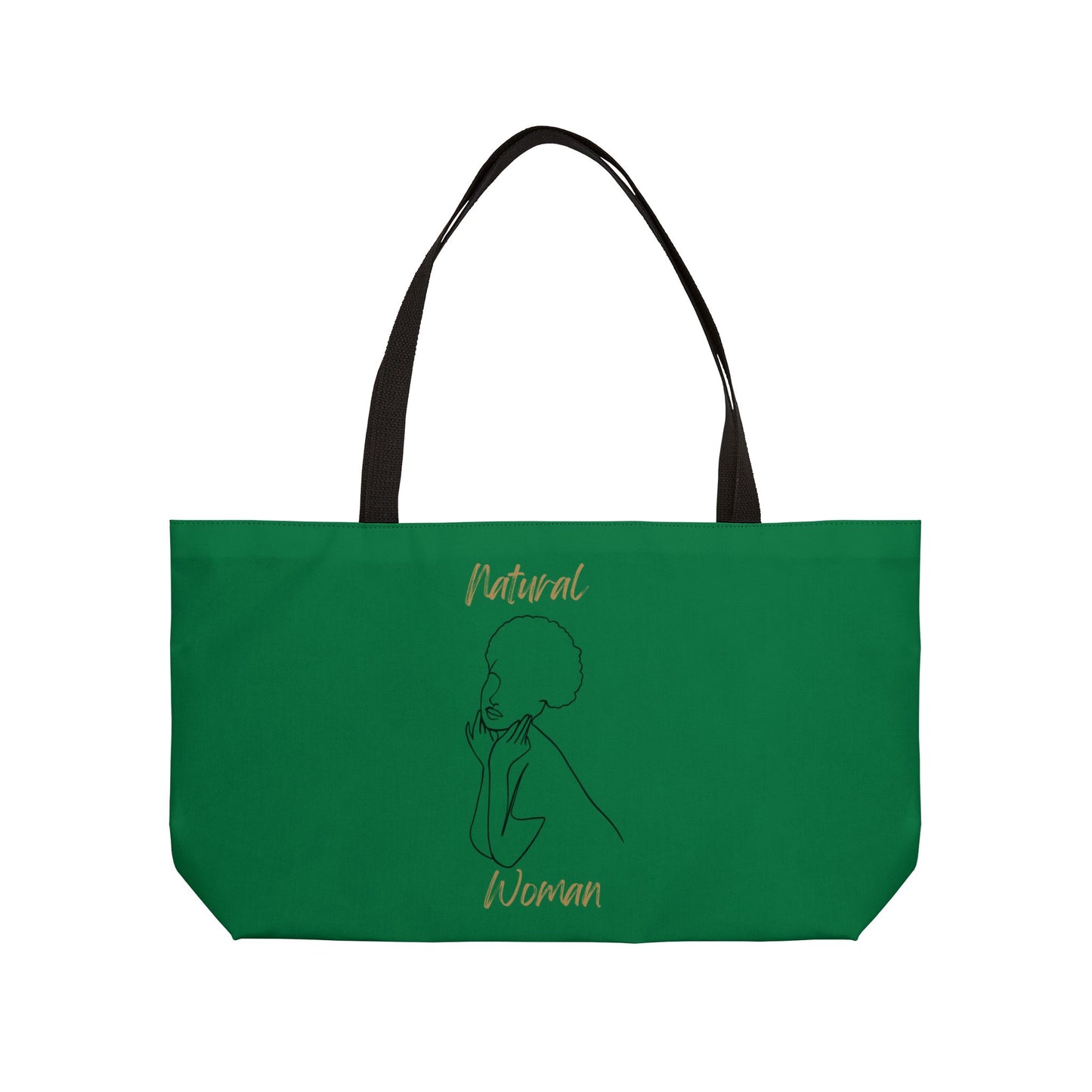 Natural Woman Cute Afro (BL) Weekender Tote Bag DARK GREEN