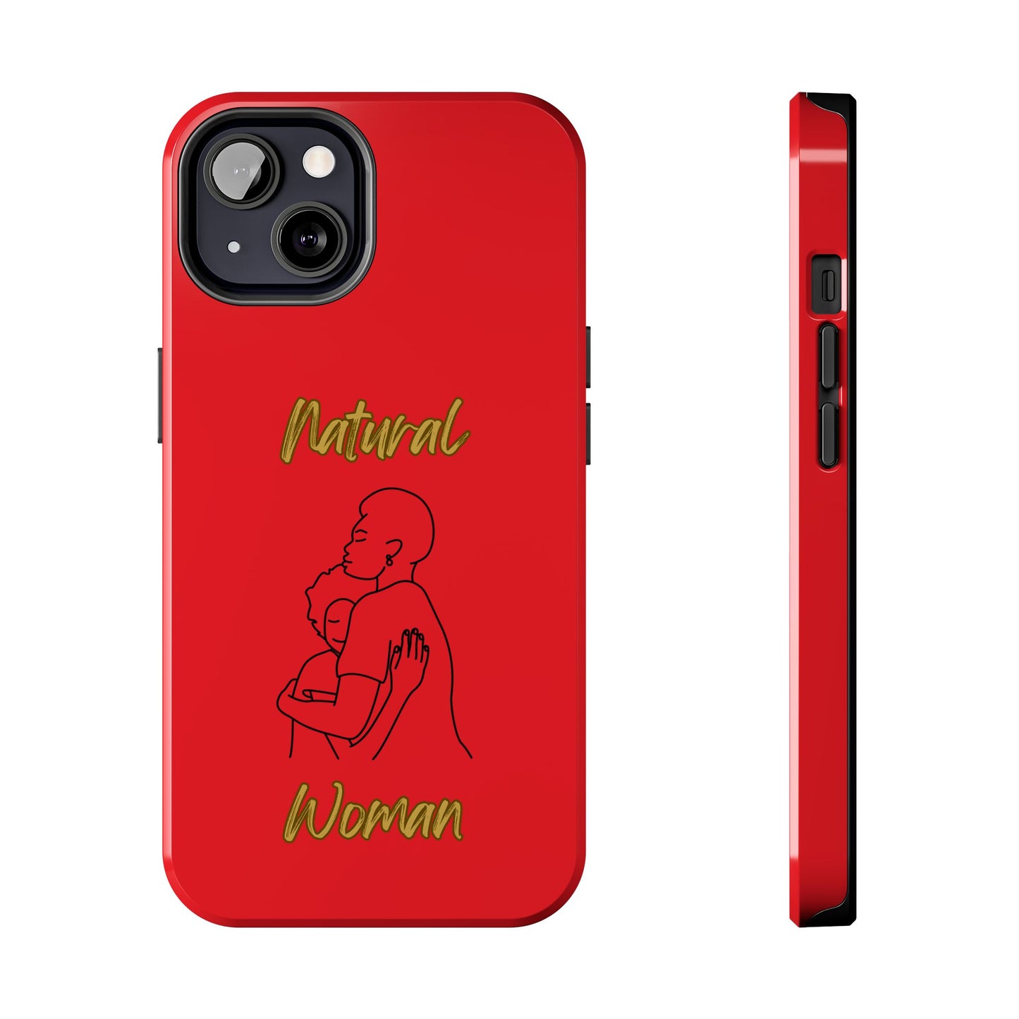 Natural Woman Safe With Momma (BL) Tough Phone Cases RED