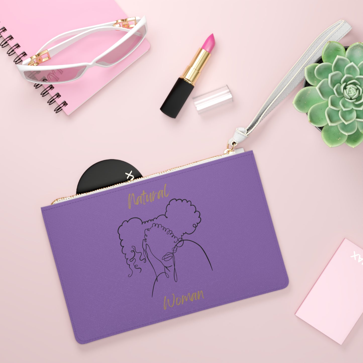 Natural Woman Twin Puffs (BL) Clutch Bag LIGHT PURPLE