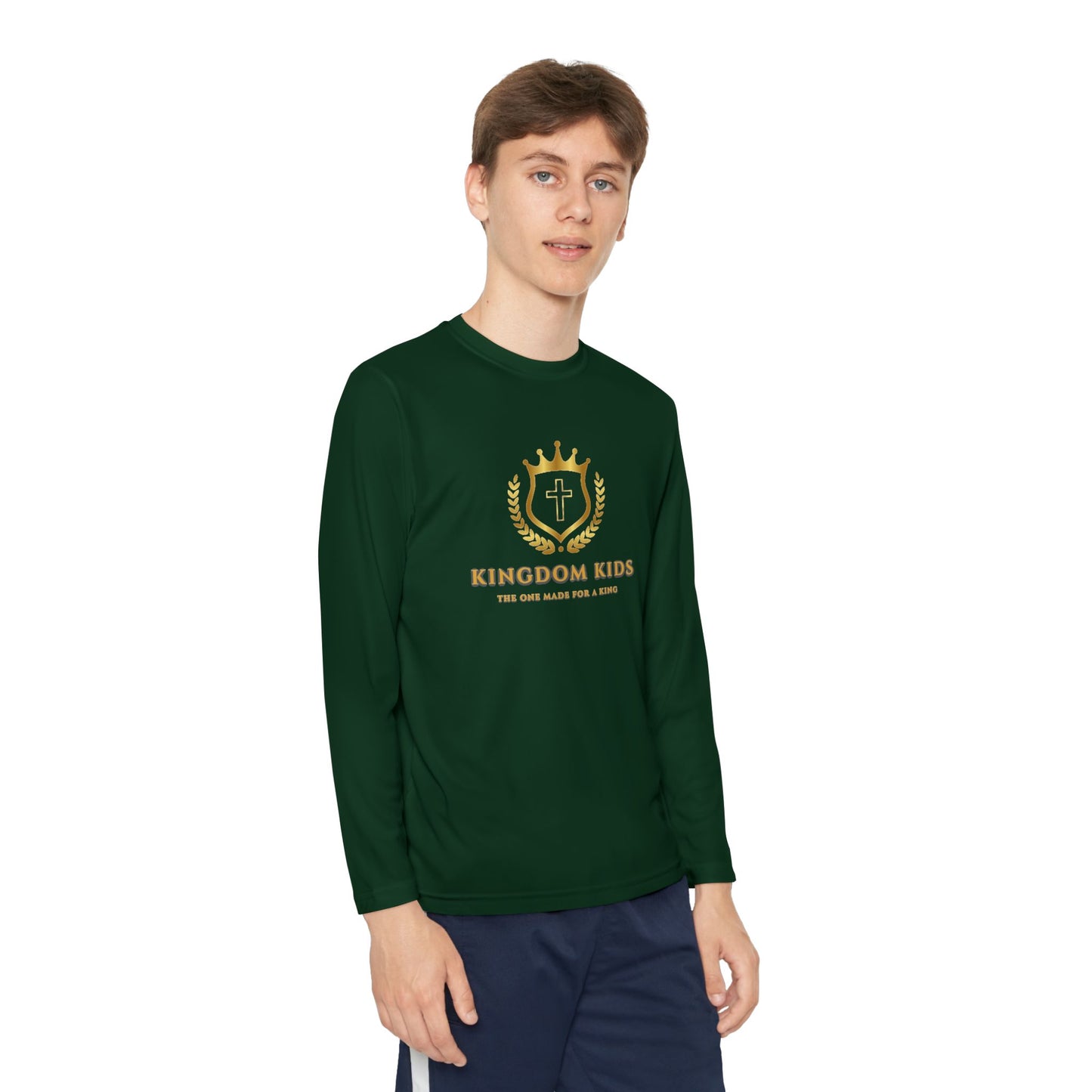 Kingdom Kids Youth Long Sleeve Tee - Crown Design