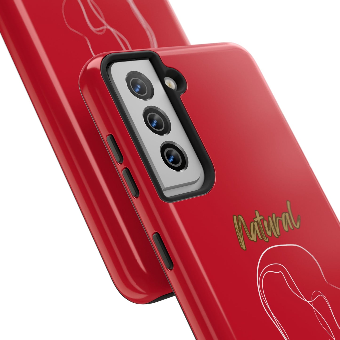 Natural Woman Hanging Hair (WL) Tough Phone Cases DARK RED