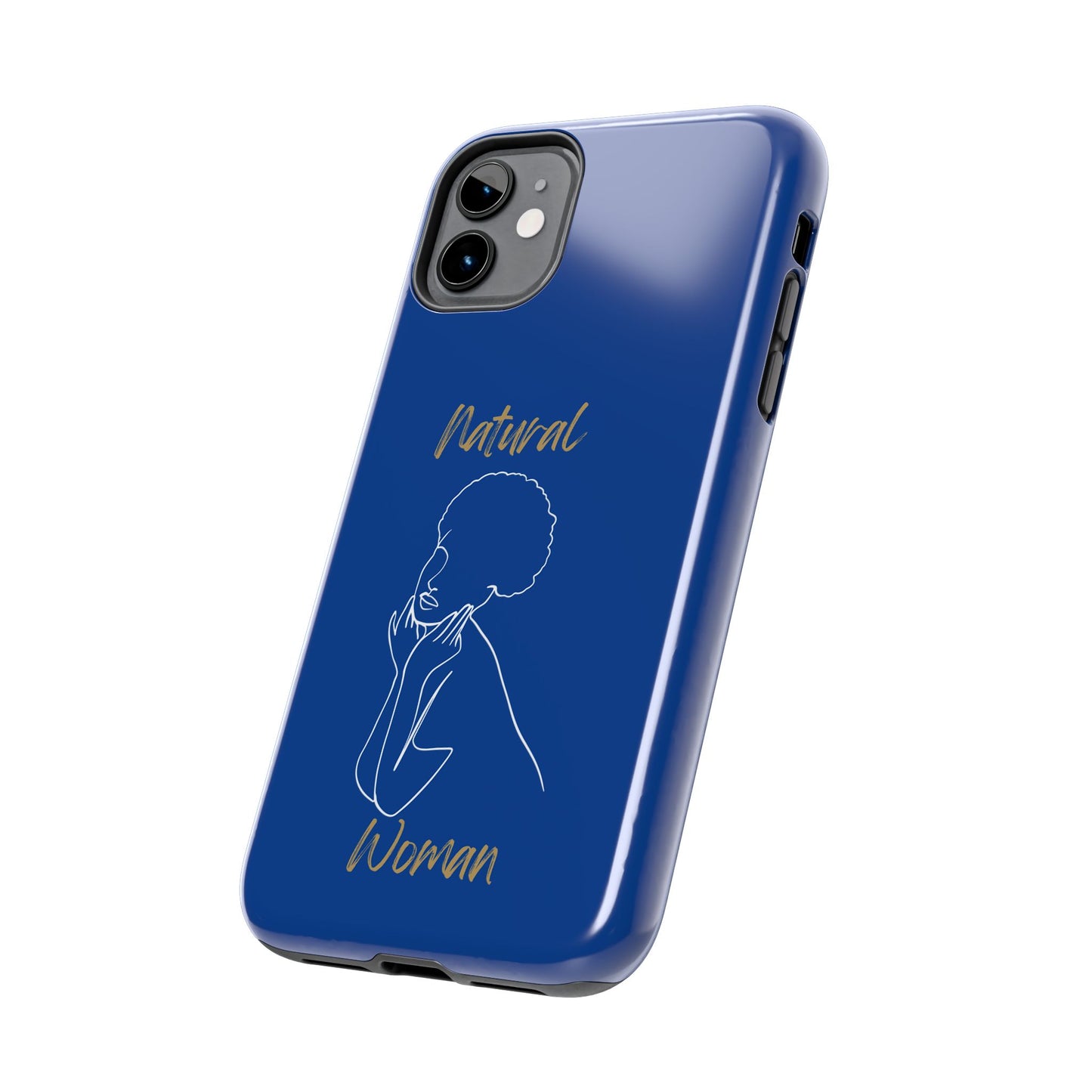 Natural Woman Cute Afro (WL)Tough Phone Cases DARK BLUE