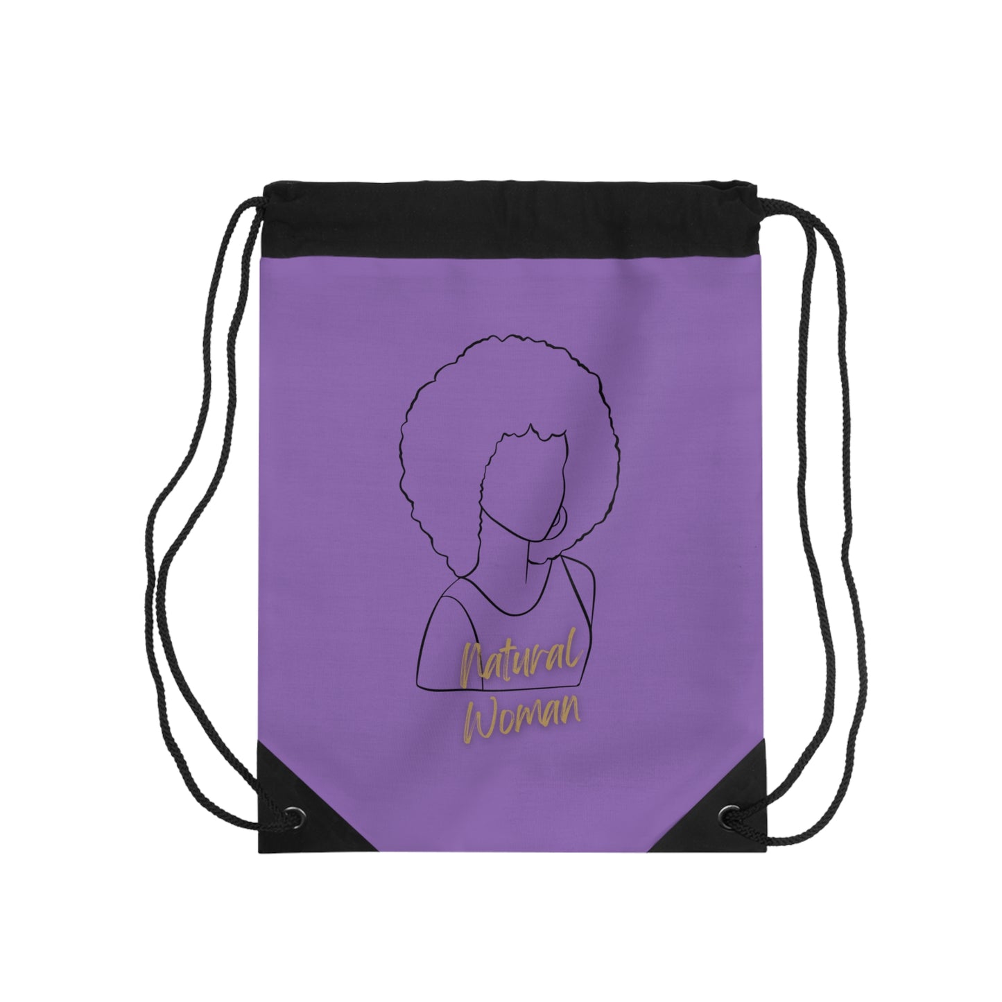 Natural Woman Afro (BL) Drawstring Bag LIGHT PURPLE