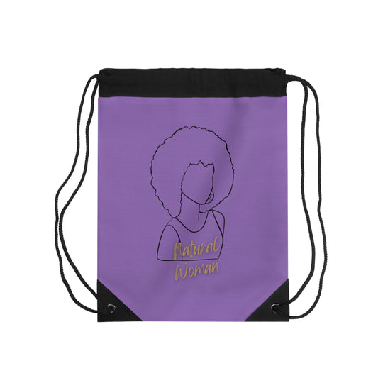 Natural Woman Afro (BL) Drawstring Bag LIGHT PURPLE