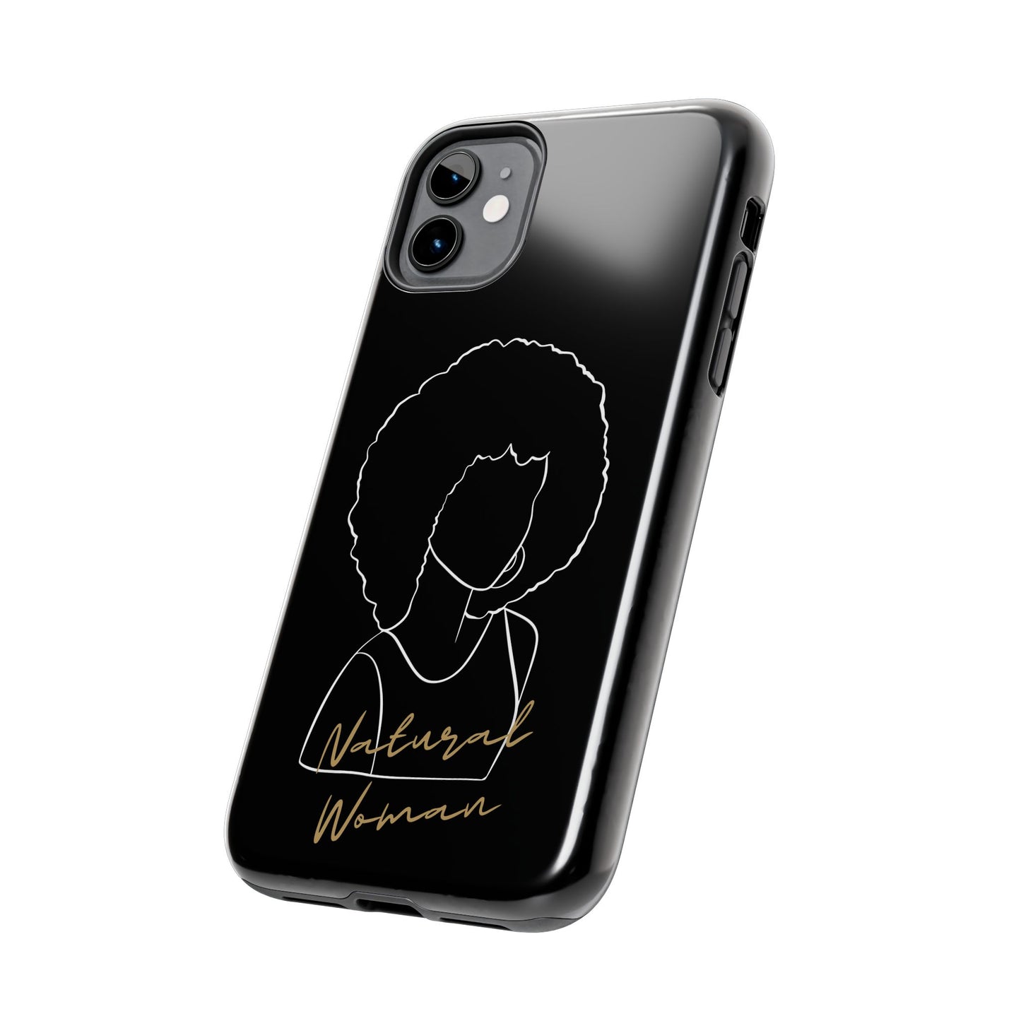 Natural Woman Afro (WL) Tough Phone Case BLACK