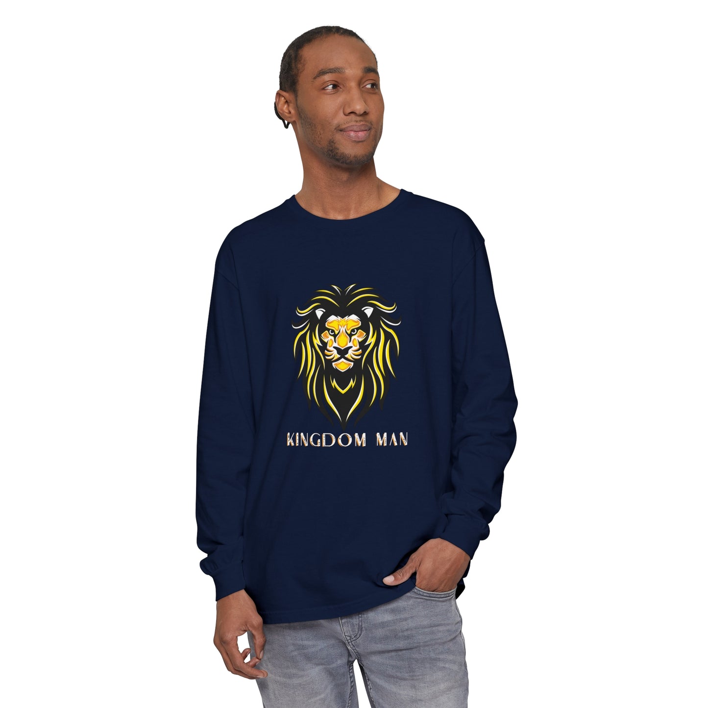 Kingdom Man (White/Gold) Long Sleeve T-Shirt