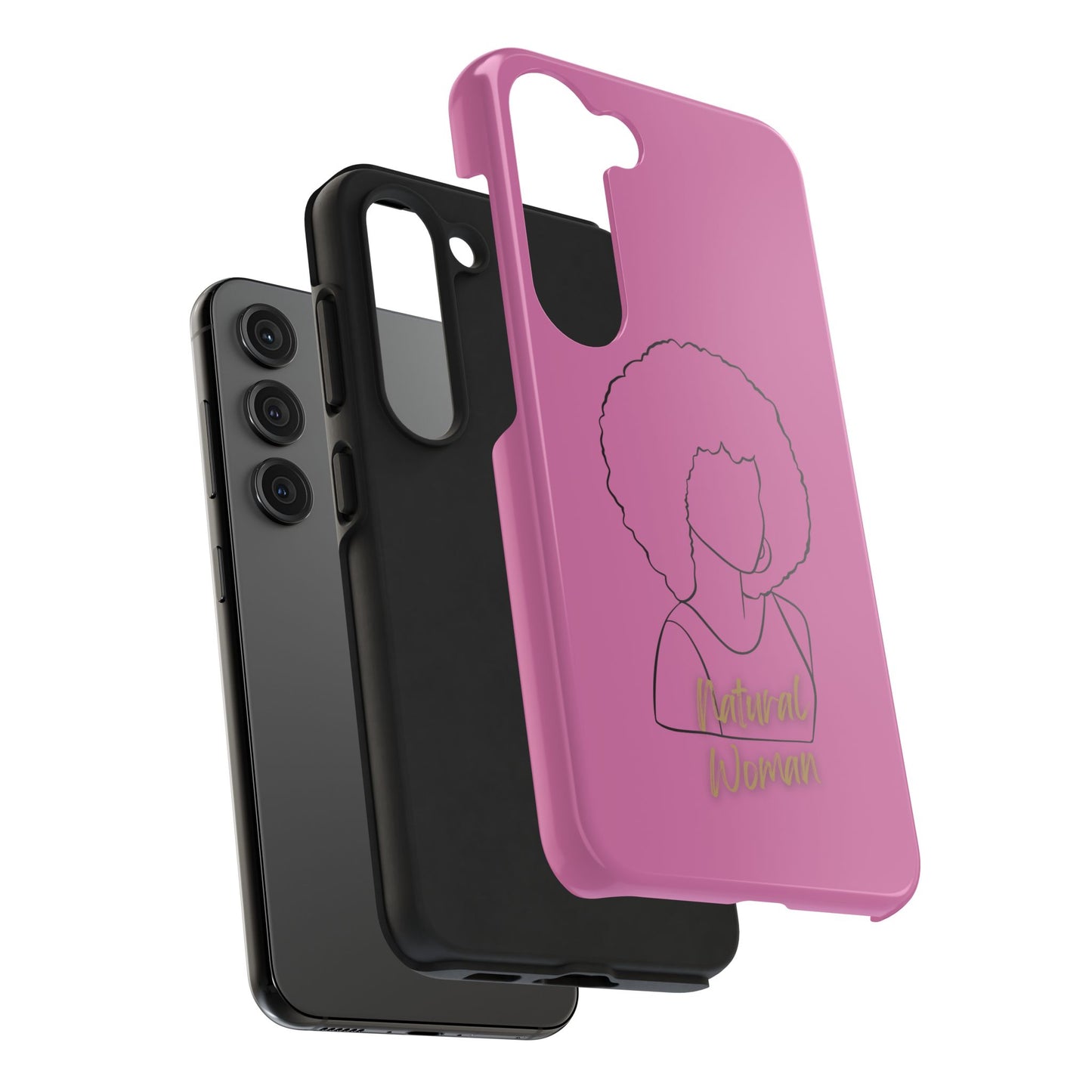 Natural Woman Afro (BL)Tough Phone Cases LIGHT PINK