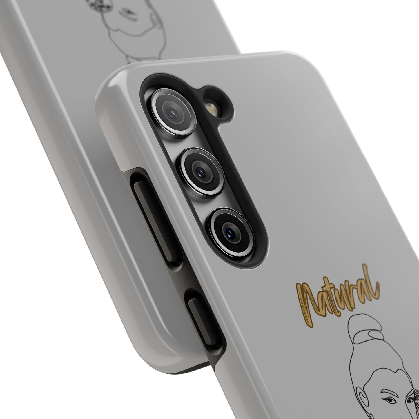 Natural Woman Sassy Bun (BL) Tough Phone Cases LIGHT GREY