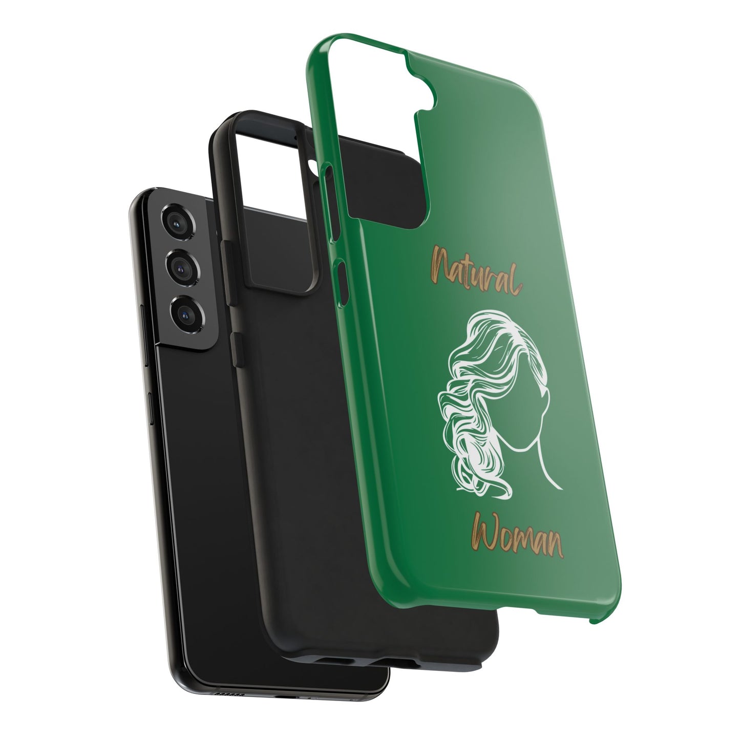 Natural Woman Long Curl (WL)Tough Phone Cases DARK GREEN