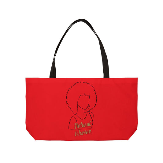 Natural Woman Afro (BL) Weekender Tote Bag RED