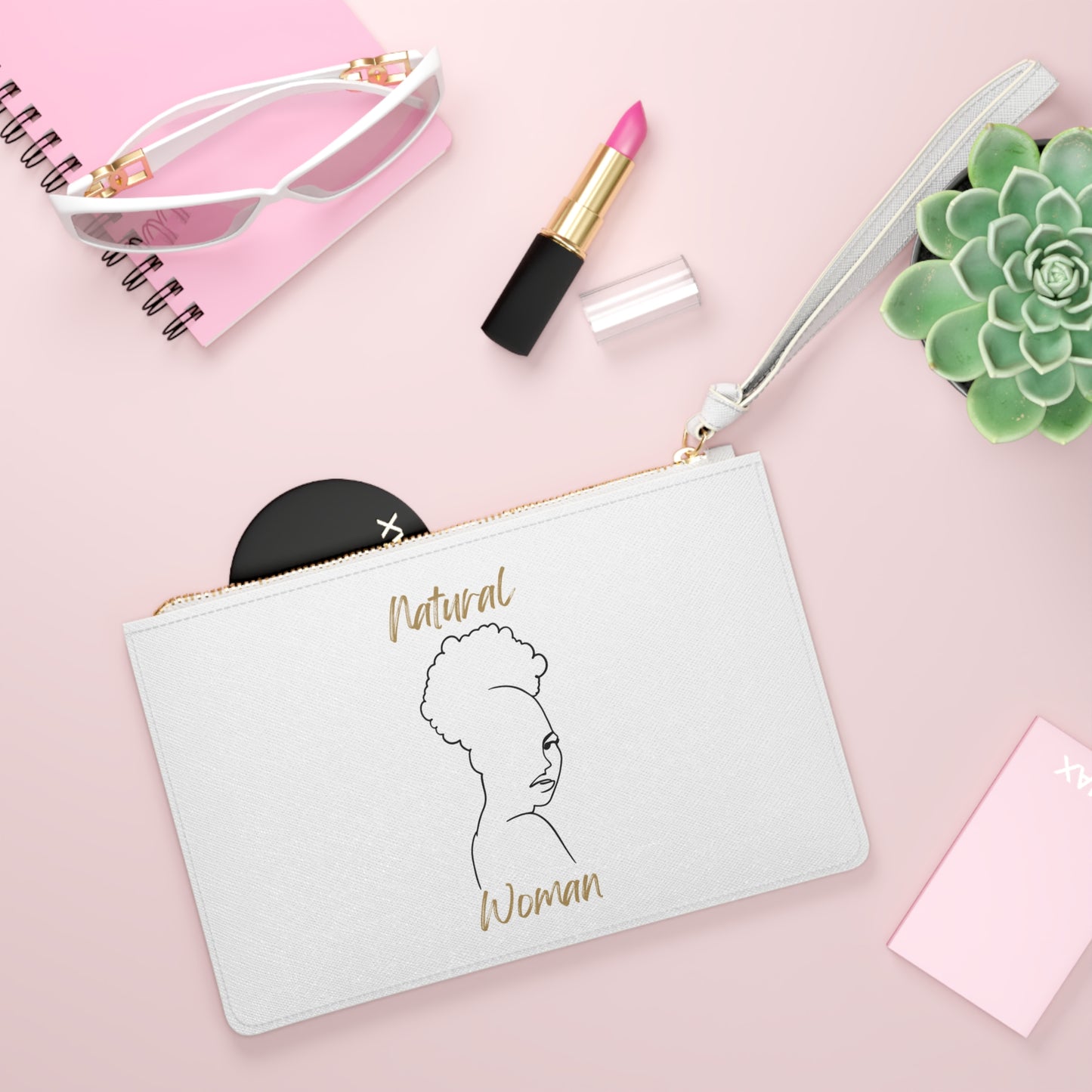 Natural Woman Twist Afro (BL) Clutch Bag WHITE
