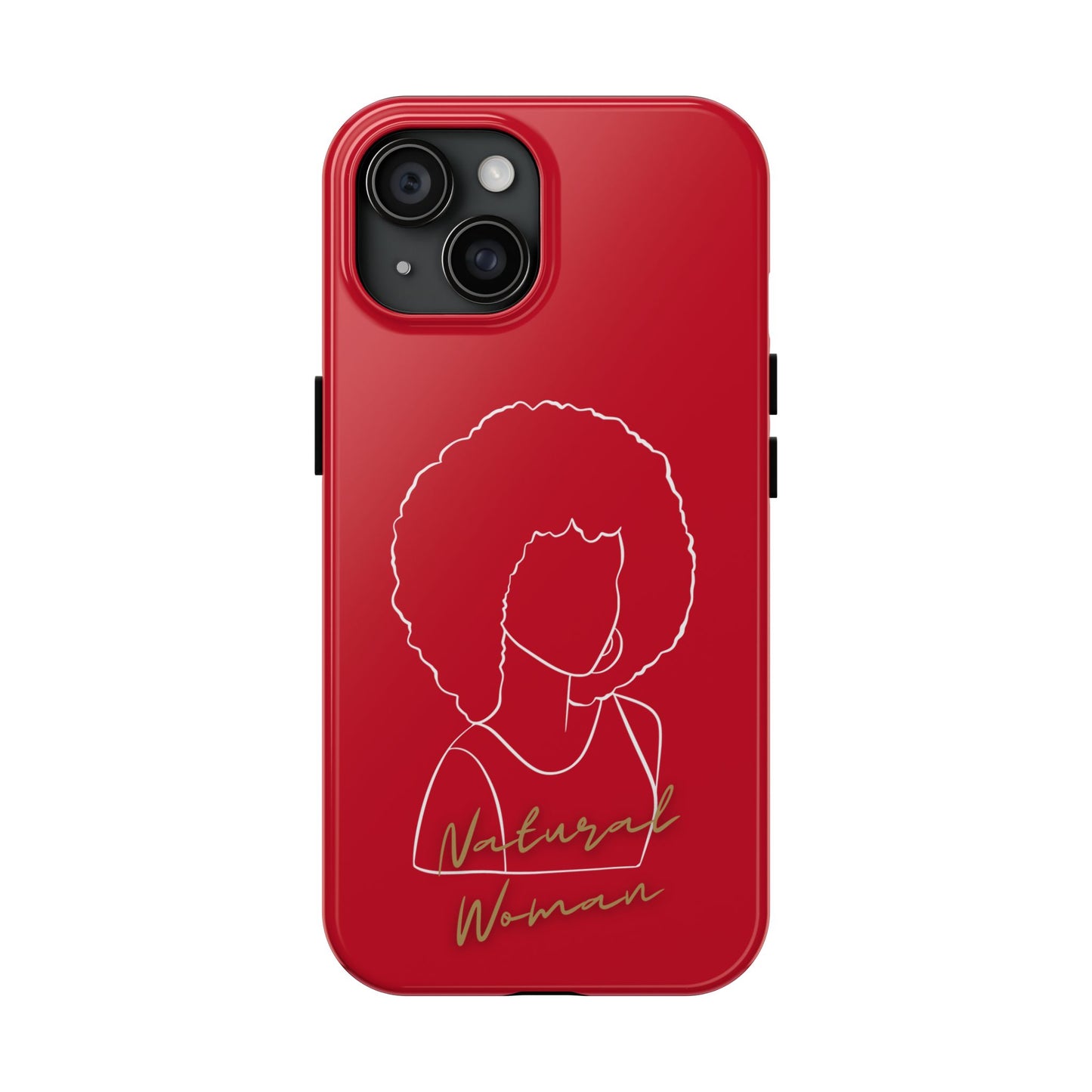 Natural Woman Afro (WL) Tough Phone Case DARK RED