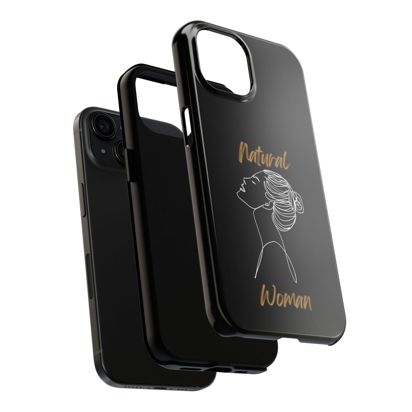 Natural Woman Wet Bun (WL) Tough Phone Cases BLACK