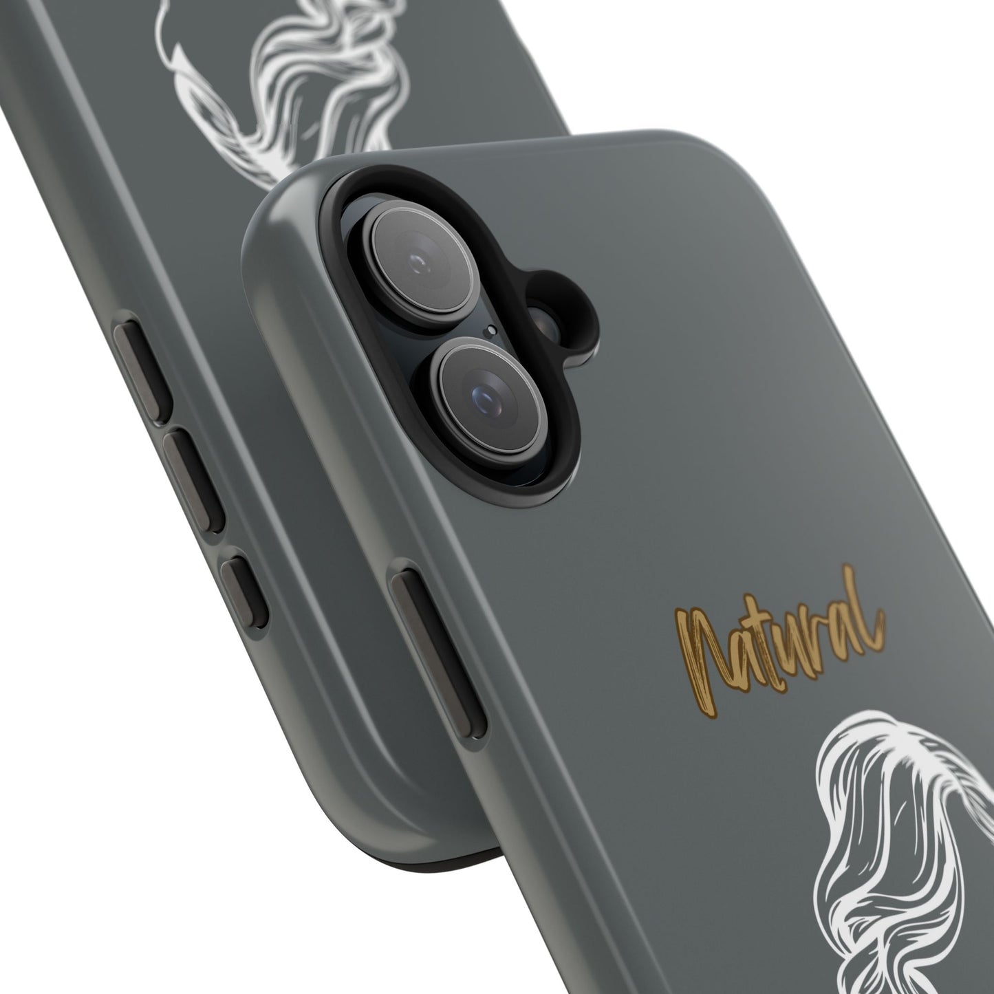 Natural Woman Long Curl (WL)Tough Phone Cases DARK GREY