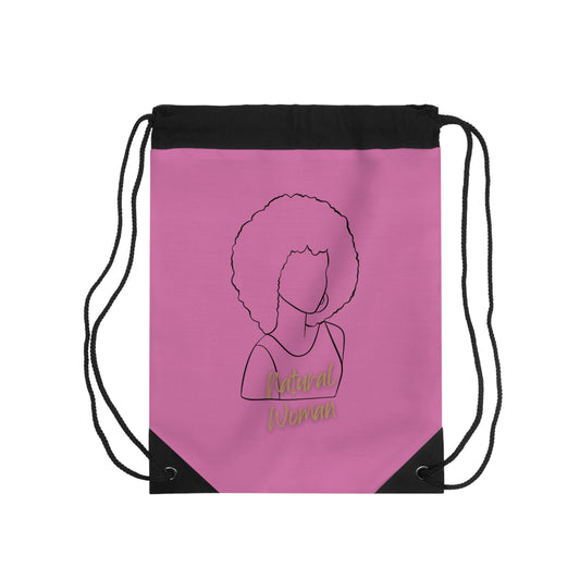 Natural Woman Afro (BL) Drawstring Bag LIGHT PINK