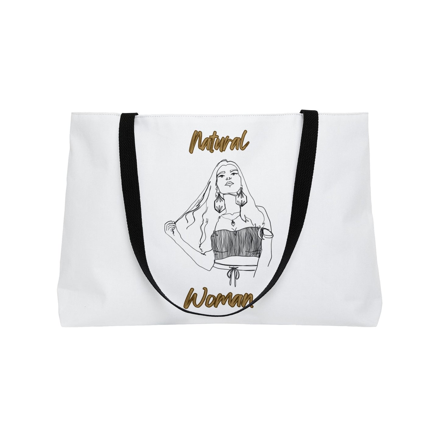 Natural Woman Thinking (BL) Weekender Tote Bag WHITE