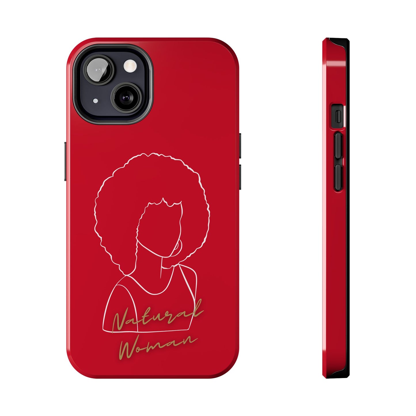 Natural Woman Afro (WL) Tough Phone Case DARK RED