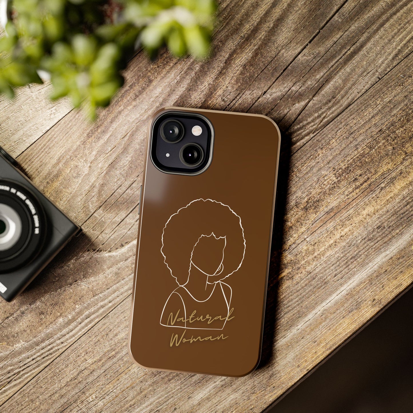 Natural Woman Afro (WL)Tough Phone Cases BROWN