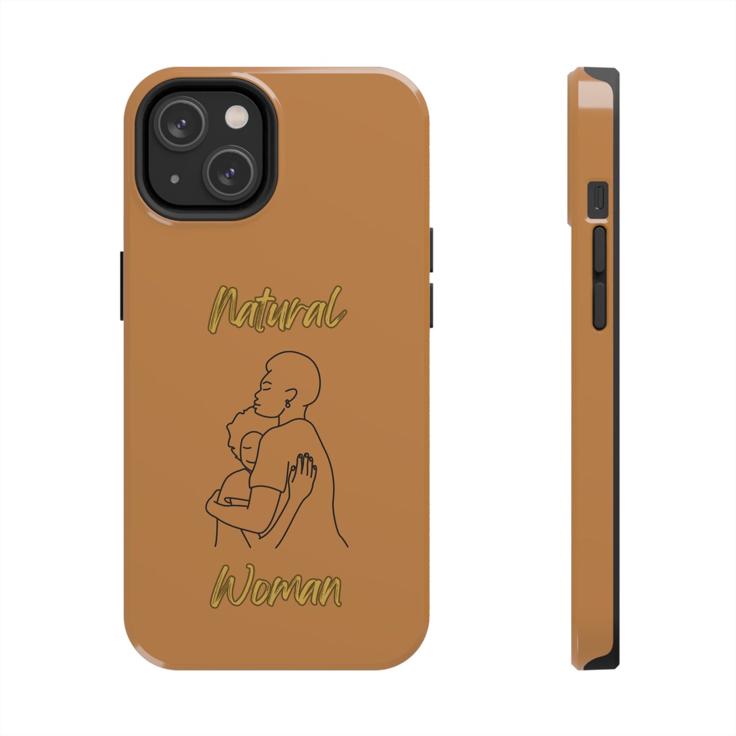 Natural Woman Safe With Momma (BL) Tough Phone Cases LIGHT BROWN