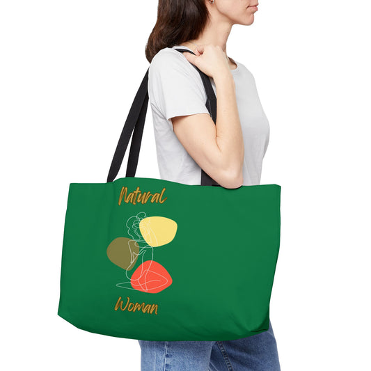 Natural Woman Colorful Pose (WL) Weekender Tote Bag DARK GREEN