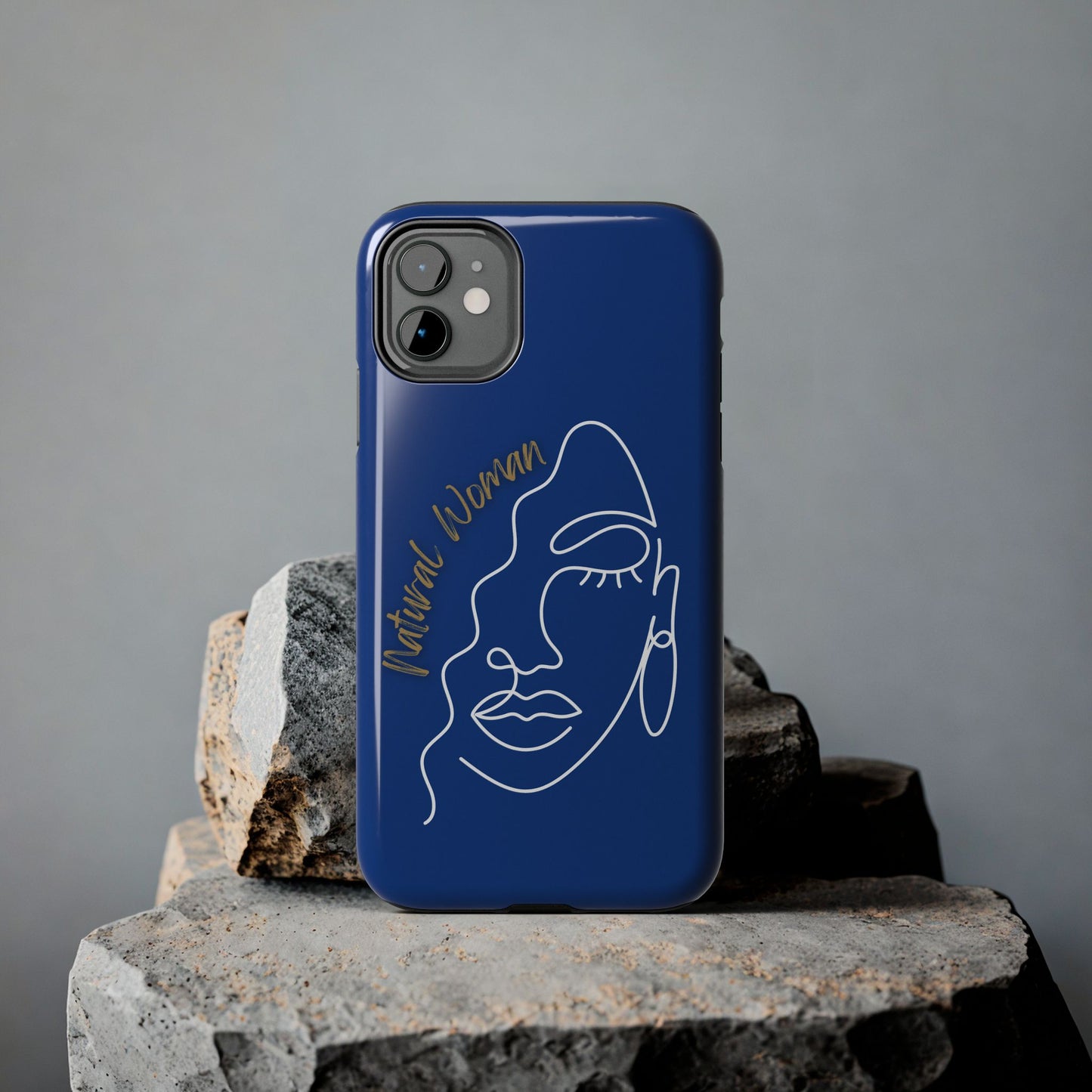 Natural Woman Half Face (WL)Tough Phone Case DARK BLUE