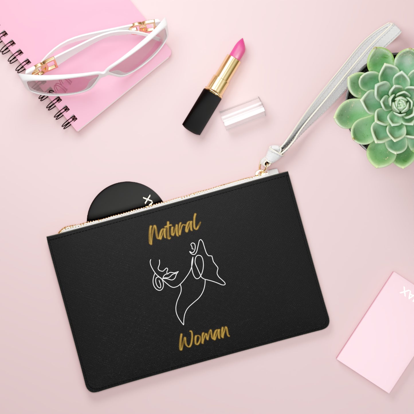 Natural Woman Lips (WL) Clutch Bag BLACK