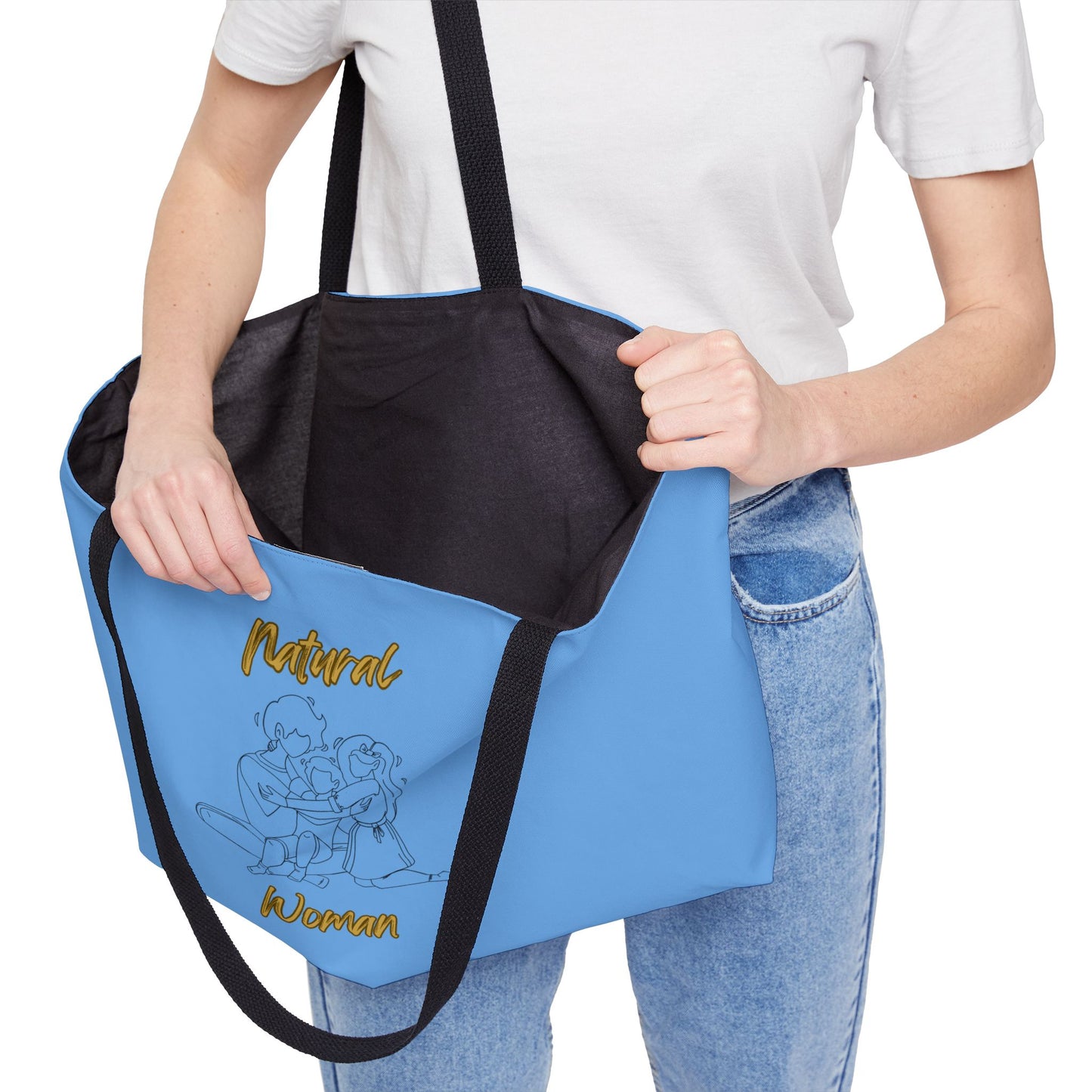 Natural Woman Bear Hugs (BL) Weekender Tote Bag LIGHT BLUE