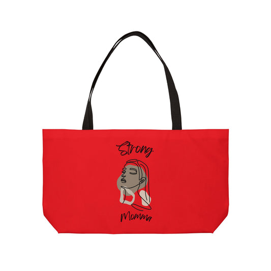 Strong Momma (BL) Weekender Tote Bag RED