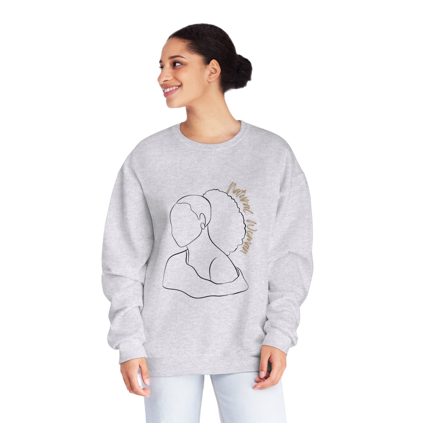 Natural Woman Behind Head Puff (BL) Crewneck Sweatshirt