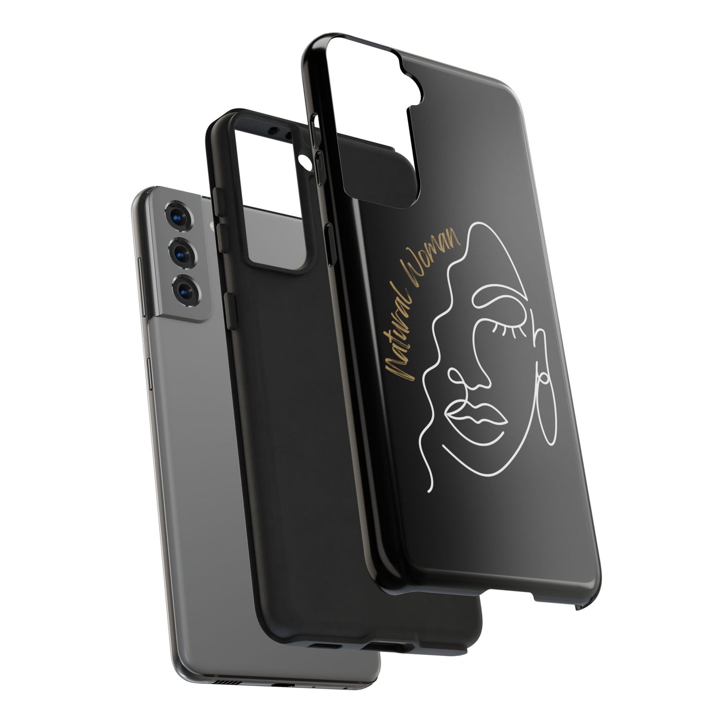 Natural Woman Half Face (WL)Tough Phone Case BLACK