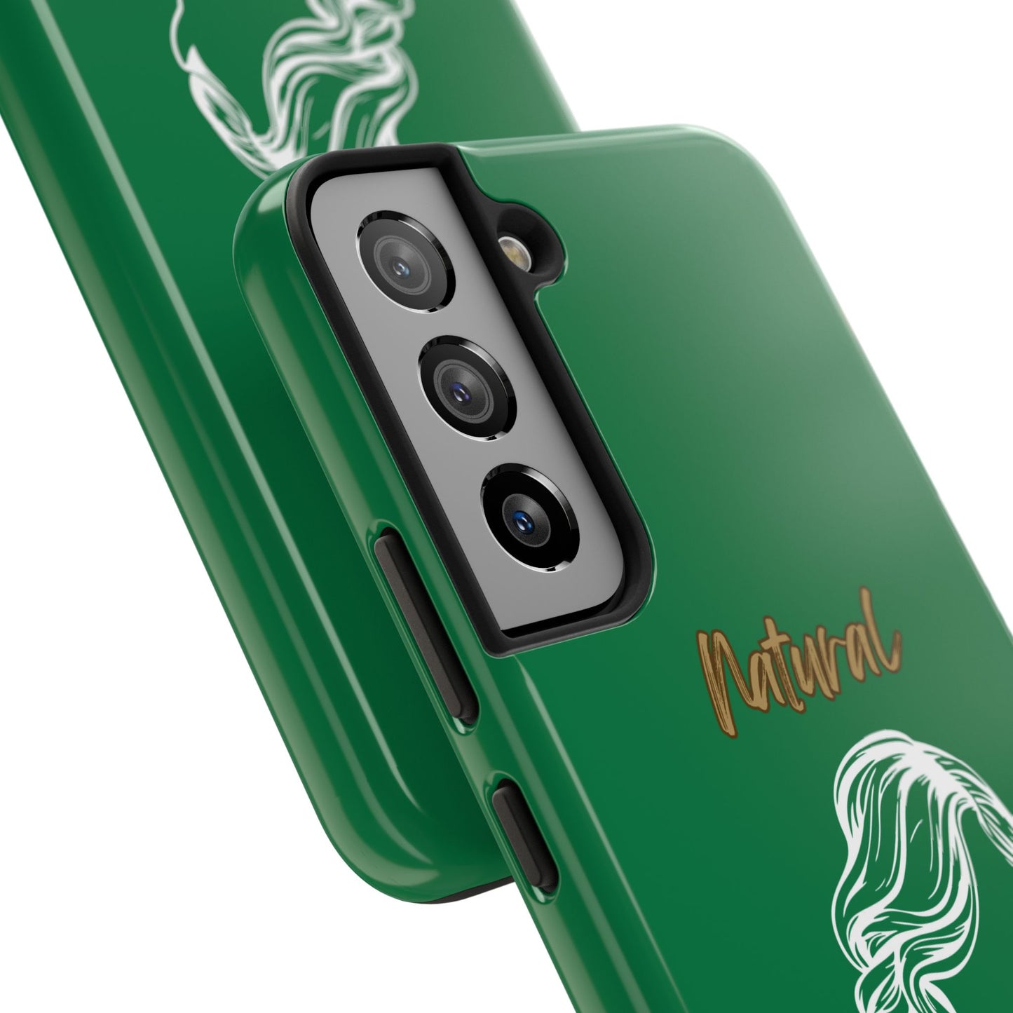 Natural Woman Long Curl (WL)Tough Phone Cases DARK GREEN