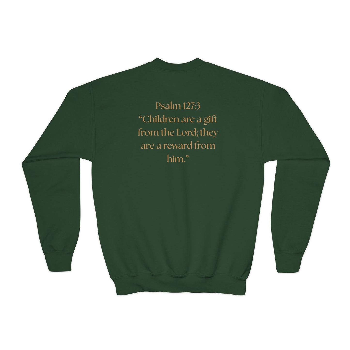 "Children of the King" Youth Crewneck Sweatshirt BLACK Lion Crown Psalm 127:3