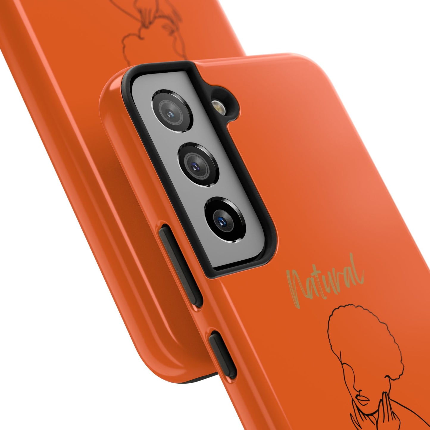 Natural Woman Cute Afro (BL)Tough Phone Cases ORANGE