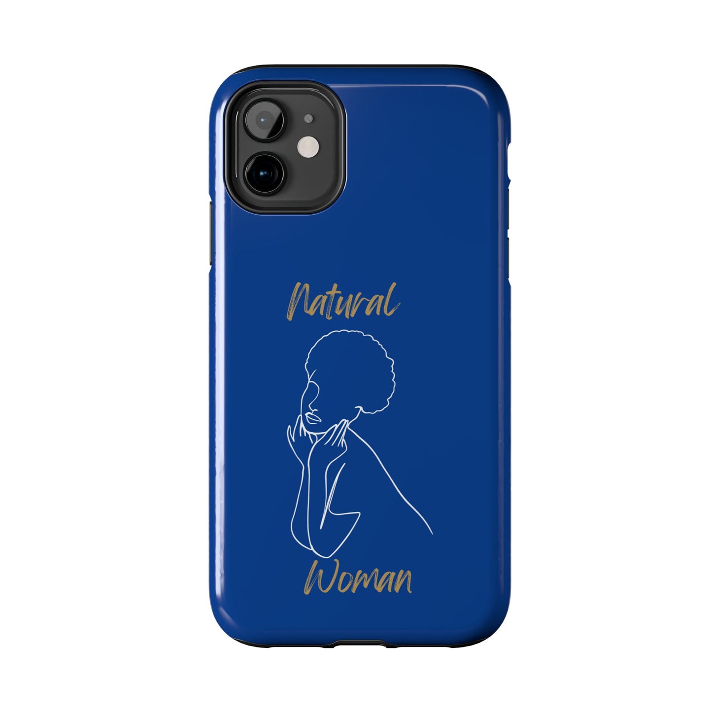 Natural Woman Cute Afro (WL)Tough Phone Cases DARK BLUE