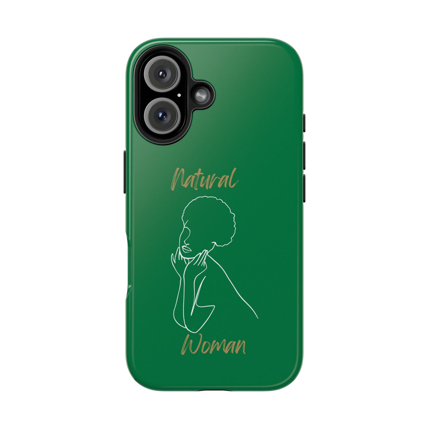 Natural Woman Cute Afro (WL)Tough Phone Cases DARK GREEN