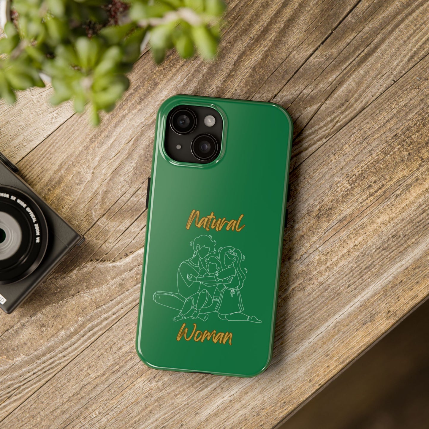 Natural Woman Bear Hugs (WL) Tough Phone Cases DARK GREEN
