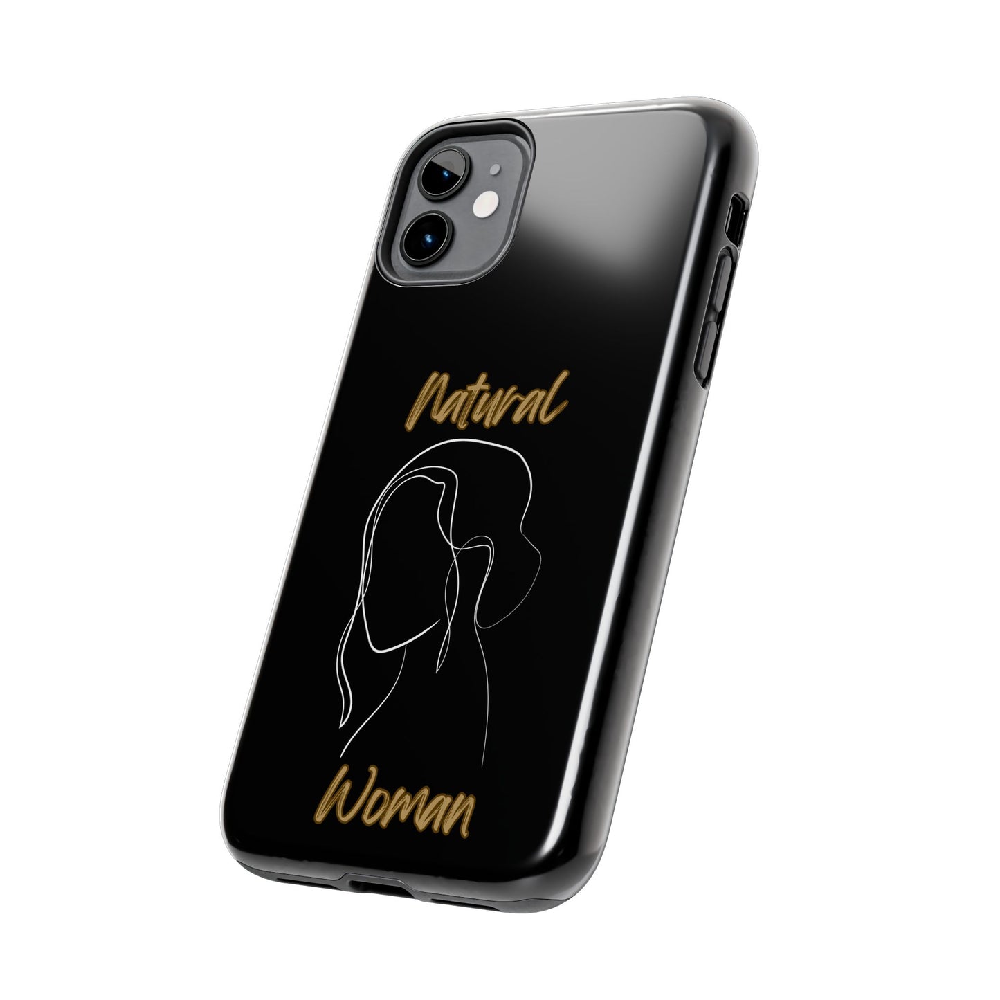 Natural Woman Hanging Hair (WL) Tough Phone Cases BLACK