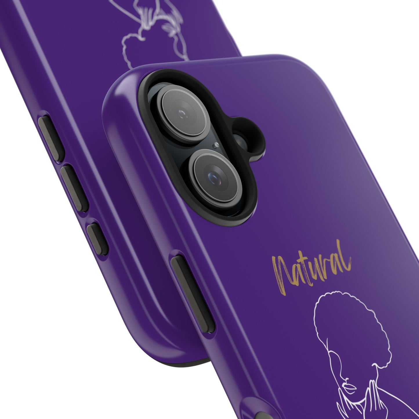 Natural Woman Cute Afro (WL)Tough Phone Cases PURPLE