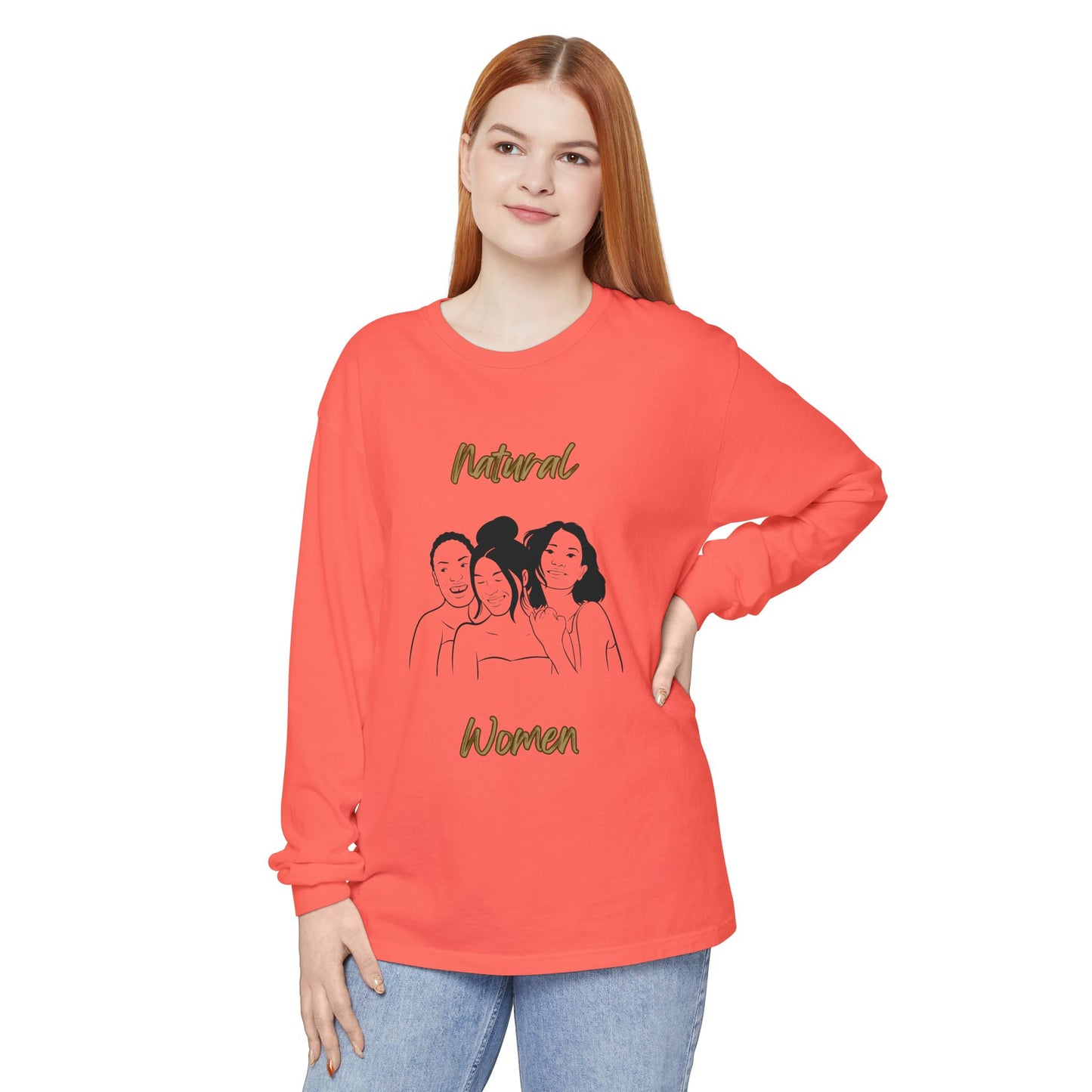 Natural Woman Laughing Friends (BL) Long Sleeve T-Shirt