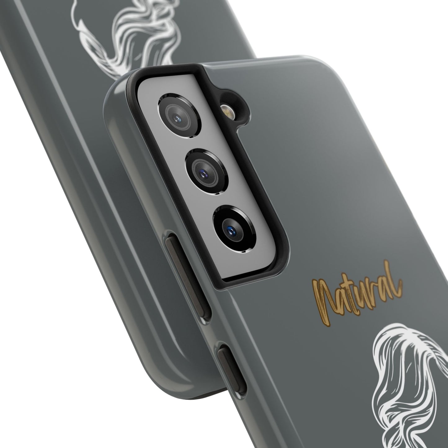 Natural Woman Long Curl (WL)Tough Phone Cases DARK GREY